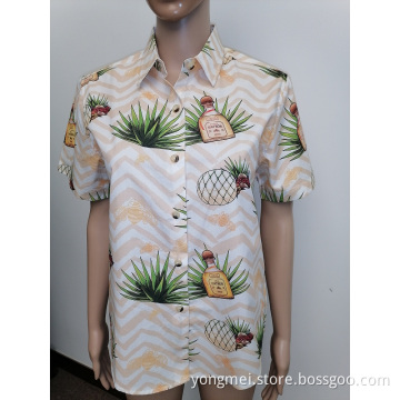 Mens casual shirt short-sleeves shirt